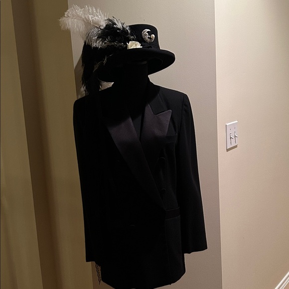 Liz Claiborne Collection vintage Tuxedo Jacket Blazer 100% Wool Size 6 - Picture 9 of 16